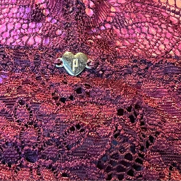 PINK Racerback Lace Bra Dark Burgundy Push Up Size M(A-C) - Picture 6 of 8